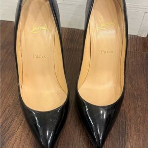 Christian Louboutin Black Patent Pointed Toe Pumps